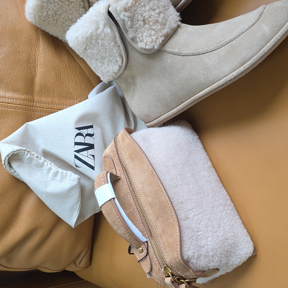 Zara Cream and Tan Satchel Bag - Picture 13 of 15